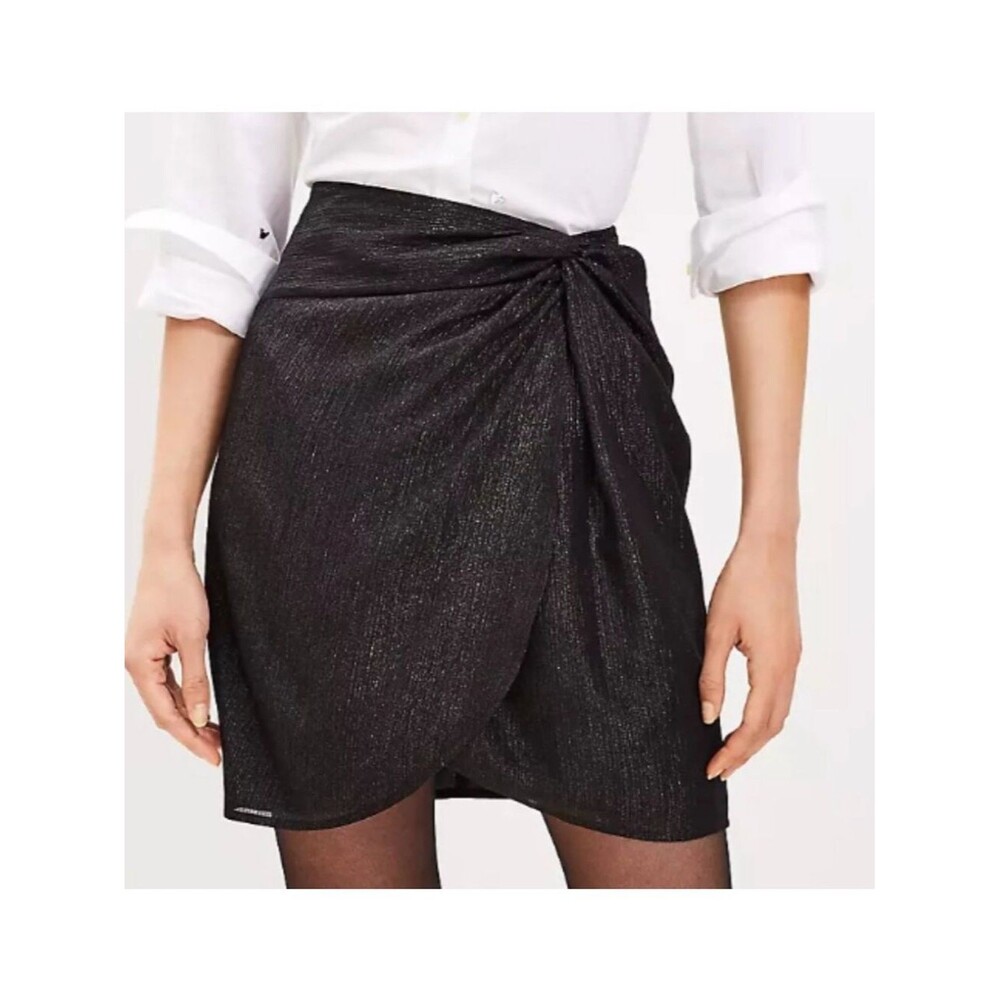 NWT LOFT Skirt Shimmer Stripe Twist Shift Skirt Size 4